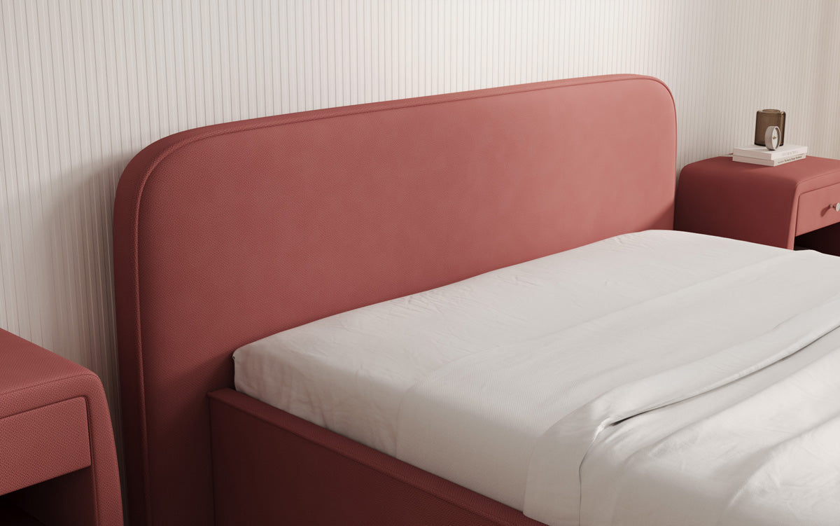 Designer gestoffeerd bed Nola in Stof met opbergruimte