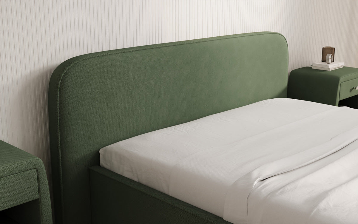 Designer gestoffeerd bed Nola in Stof met opbergruimte