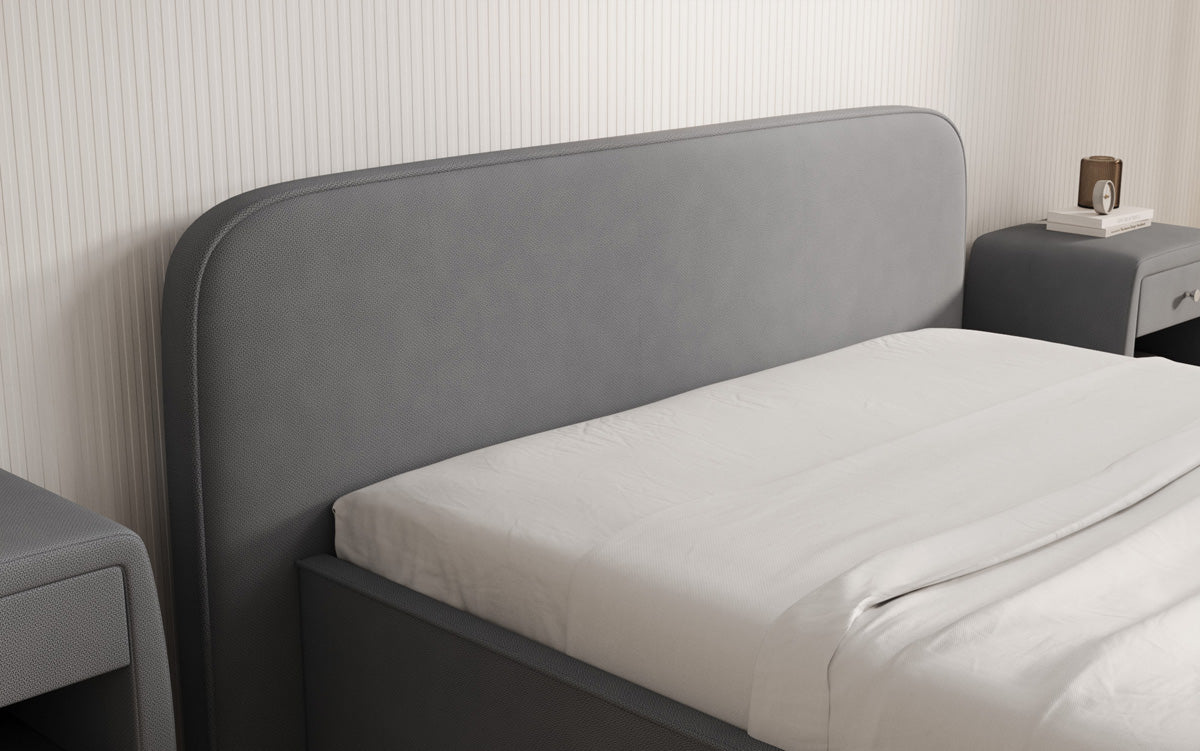 Designer gestoffeerd bed Nola in Stof met opbergruimte