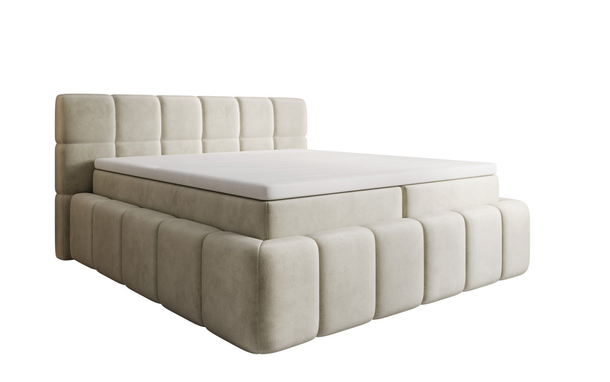Boxspringbed Bombo met opbergruimte in Fluweel