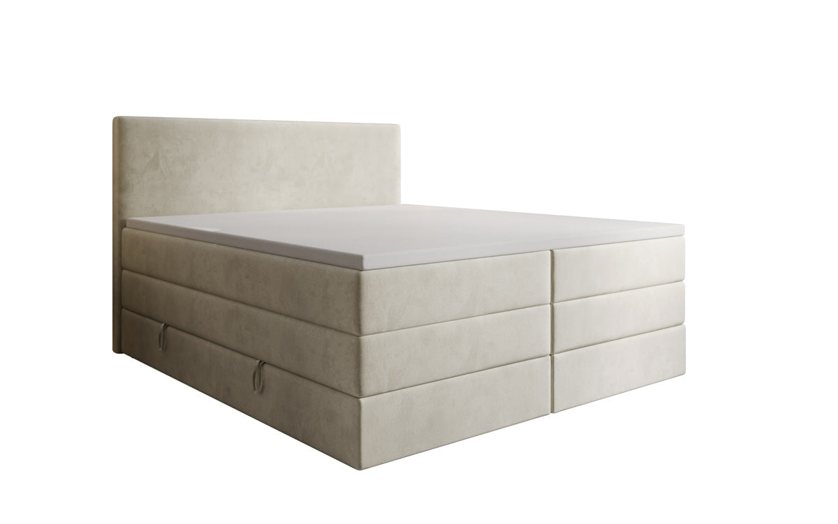 Boxspringbed Kubo King met opbergruimte in Fluweel