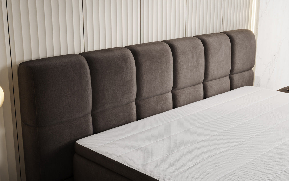 Boxspringbed Bombo met opbergruimte in Fluweel