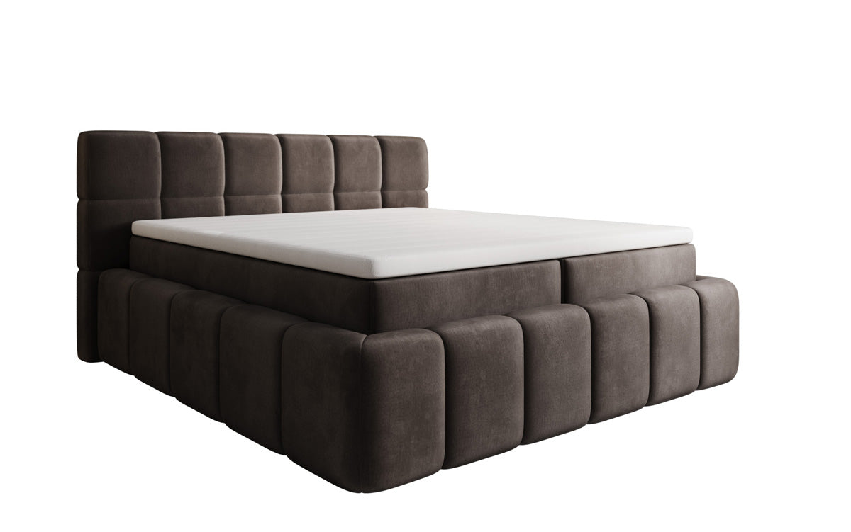 Boxspringbed Bombo met opbergruimte in Fluweel