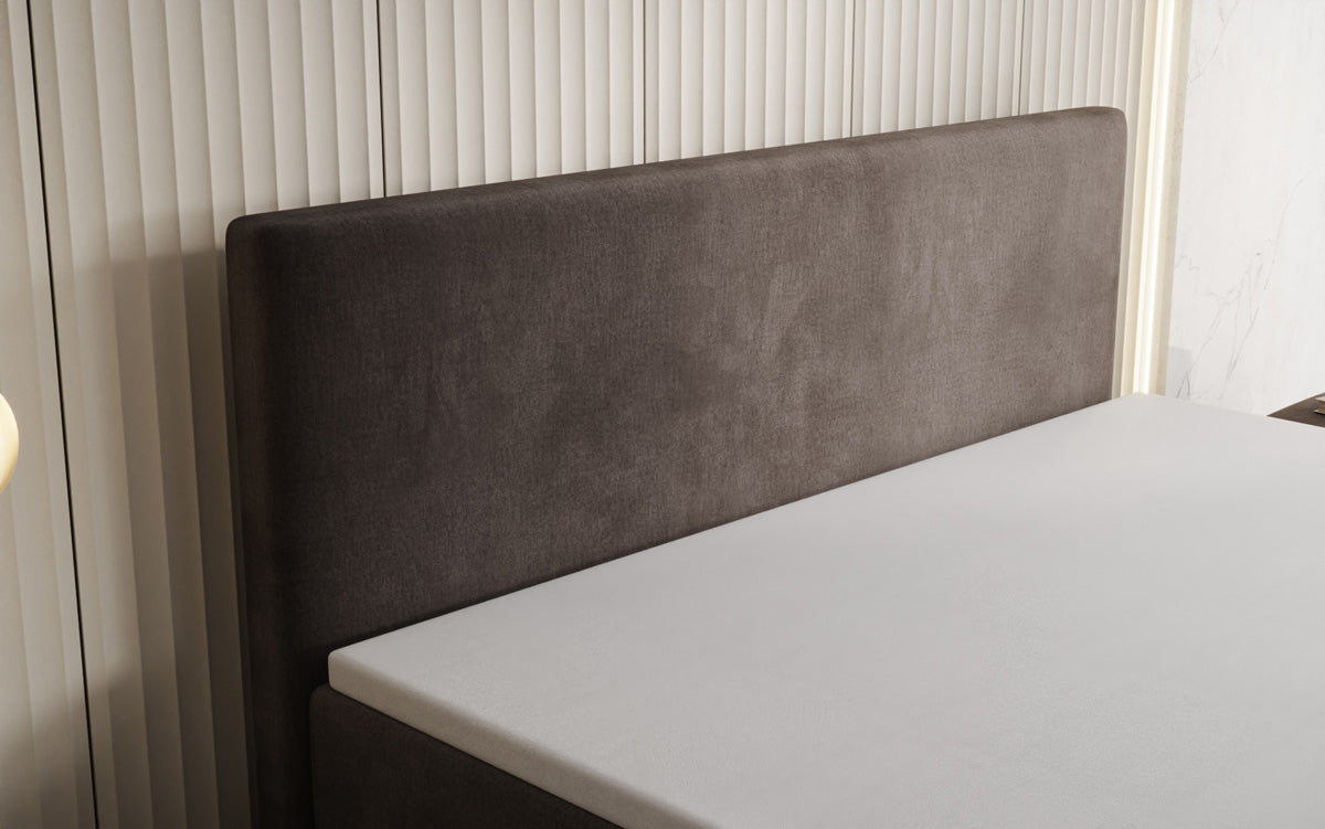 Boxspringbed Kubo King met opbergruimte in Fluweel