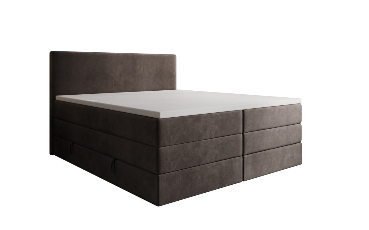 Boxspringbed Kubo King met opbergruimte in Fluweel
