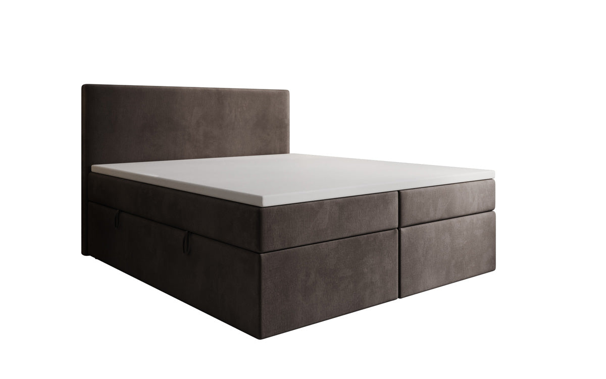 Boxspringbed Kubo met opbergruimte in Fluweel