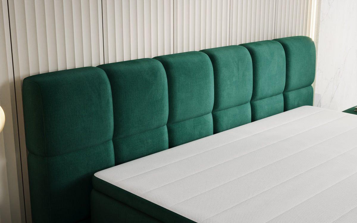 Boxspringbed Bombo met opbergruimte in Fluweel