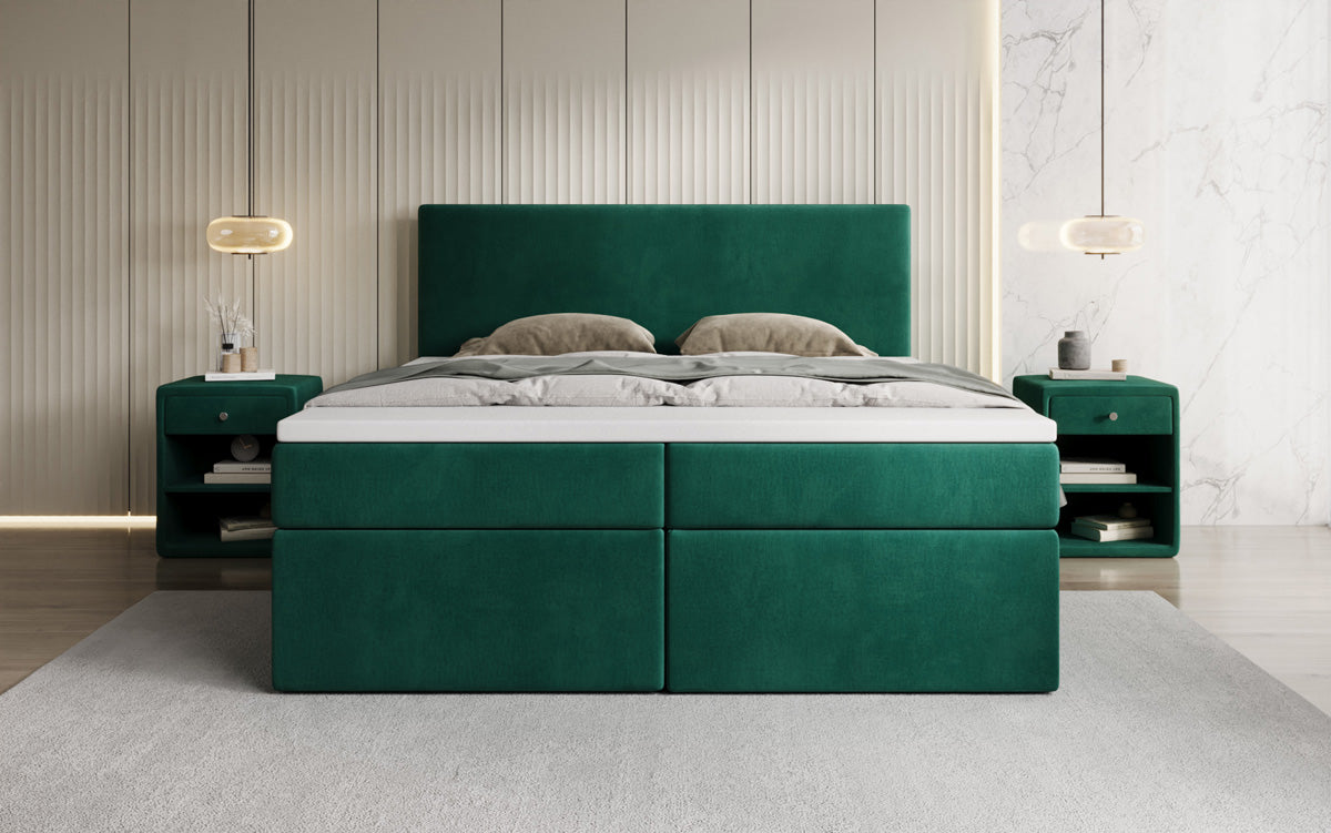 Boxspringbed Kubo met opbergruimte in Fluweel