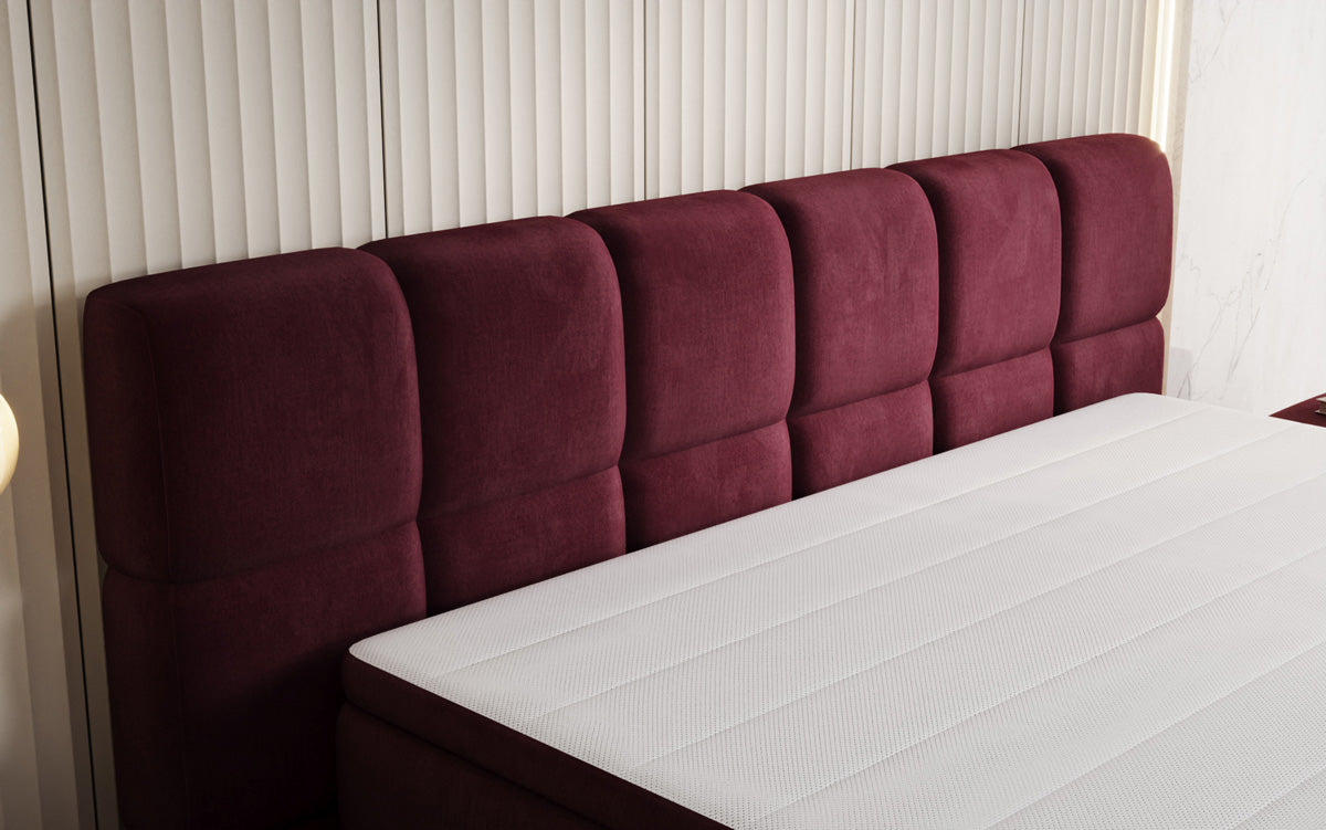 Boxspringbed Bombo met opbergruimte in Fluweel