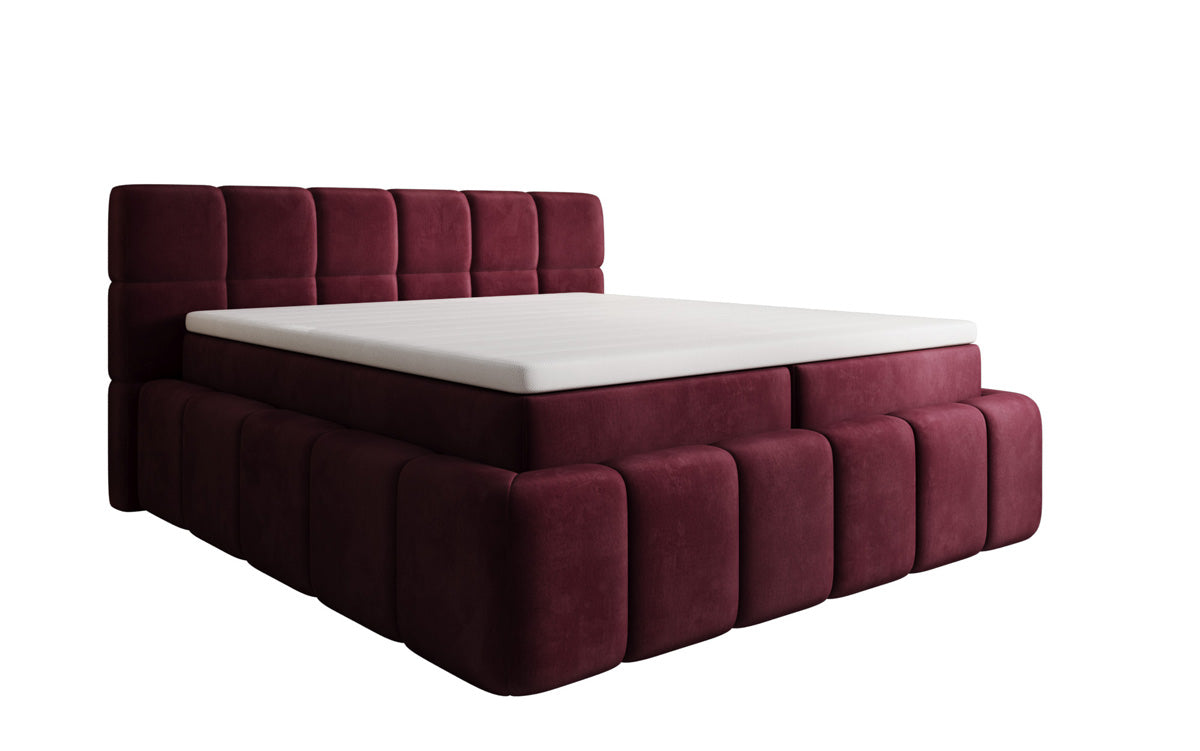 Boxspringbed Bombo met opbergruimte in Fluweel