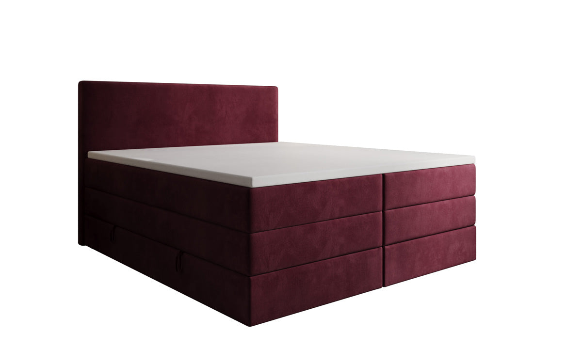 Boxspringbed Kubo King met opbergruimte in Fluweel