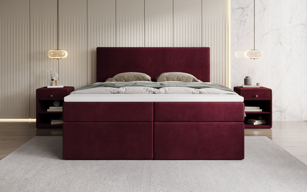 Boxspringbed Kubo met opbergruimte in Fluweel