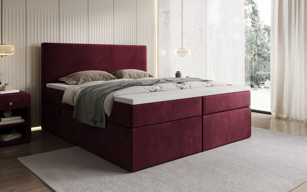 Boxspringbed Kubo met opbergruimte in Fluweel