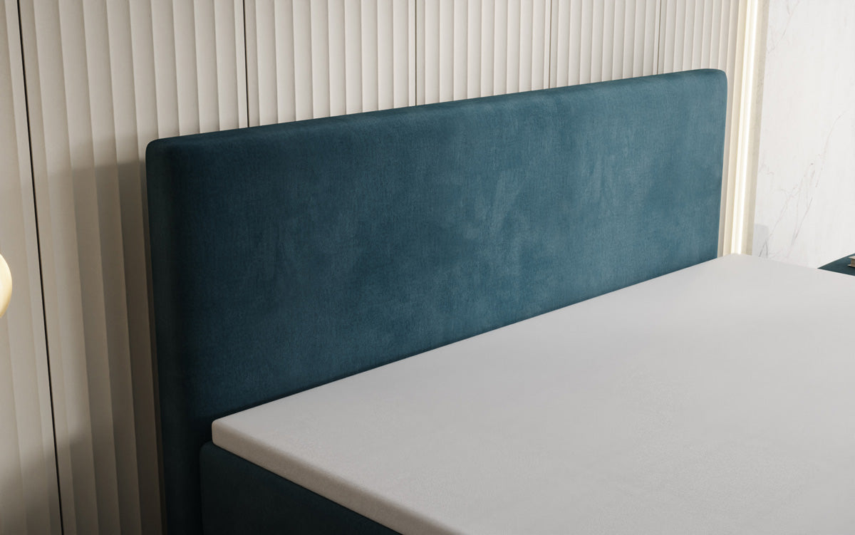 Boxspringbed Kubo King met opbergruimte in Fluweel
