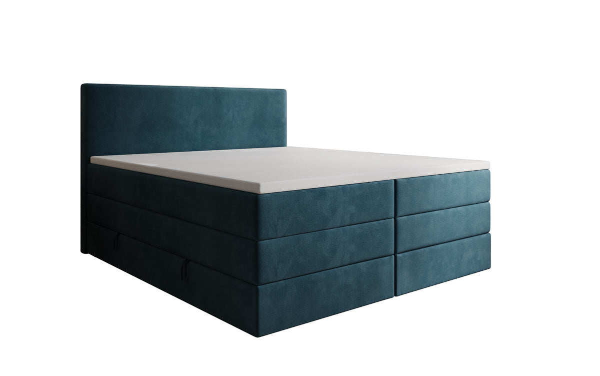 Boxspringbed Kubo King met opbergruimte in Fluweel