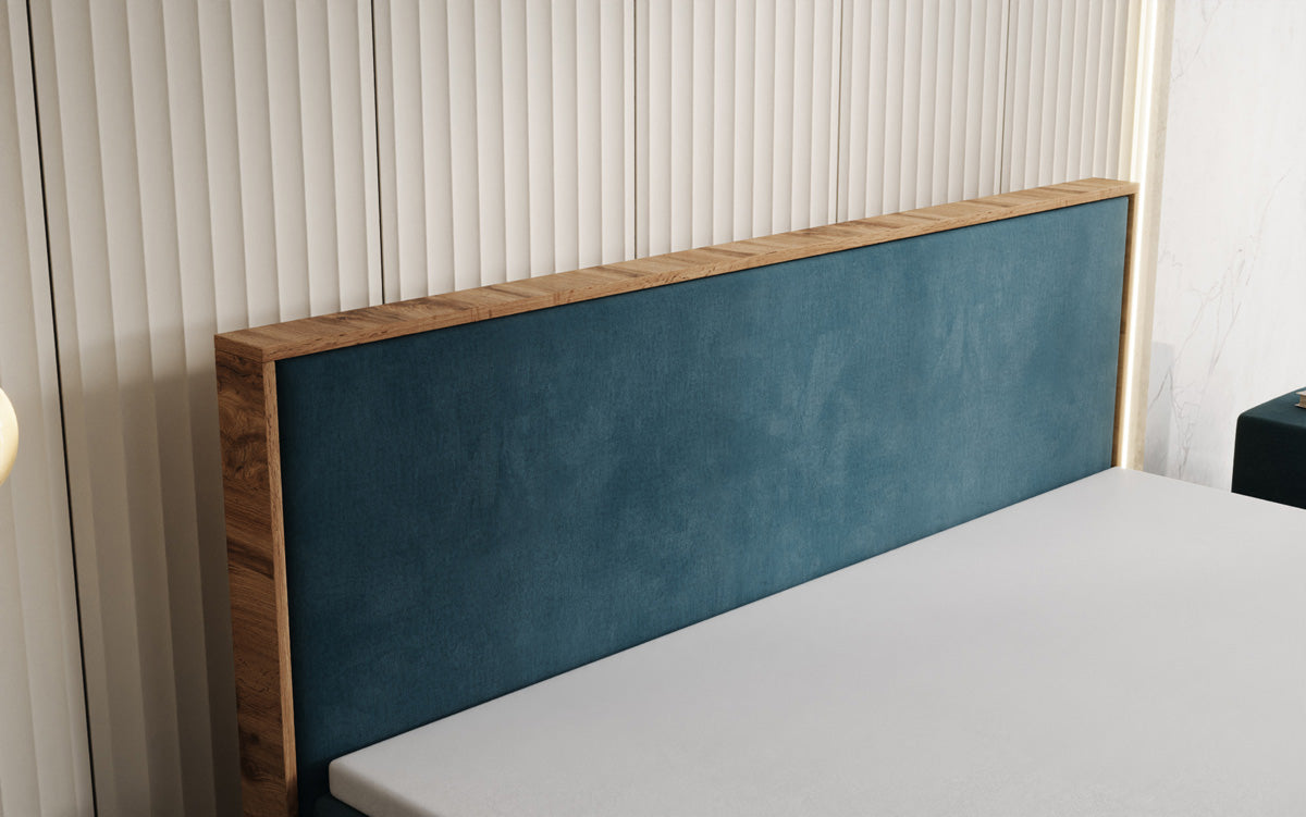 Boxspringbed Timber met opbergruimte in Fluweel