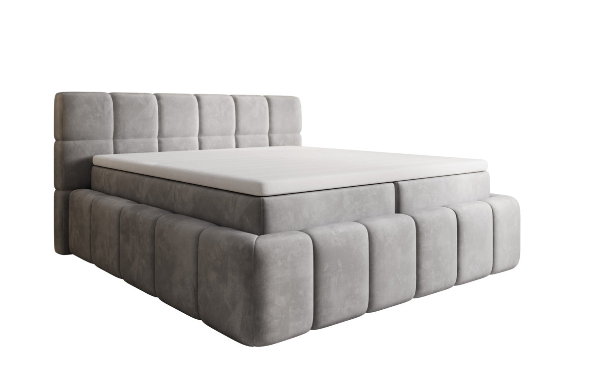 Boxspringbed Bombo met opbergruimte in Fluweel
