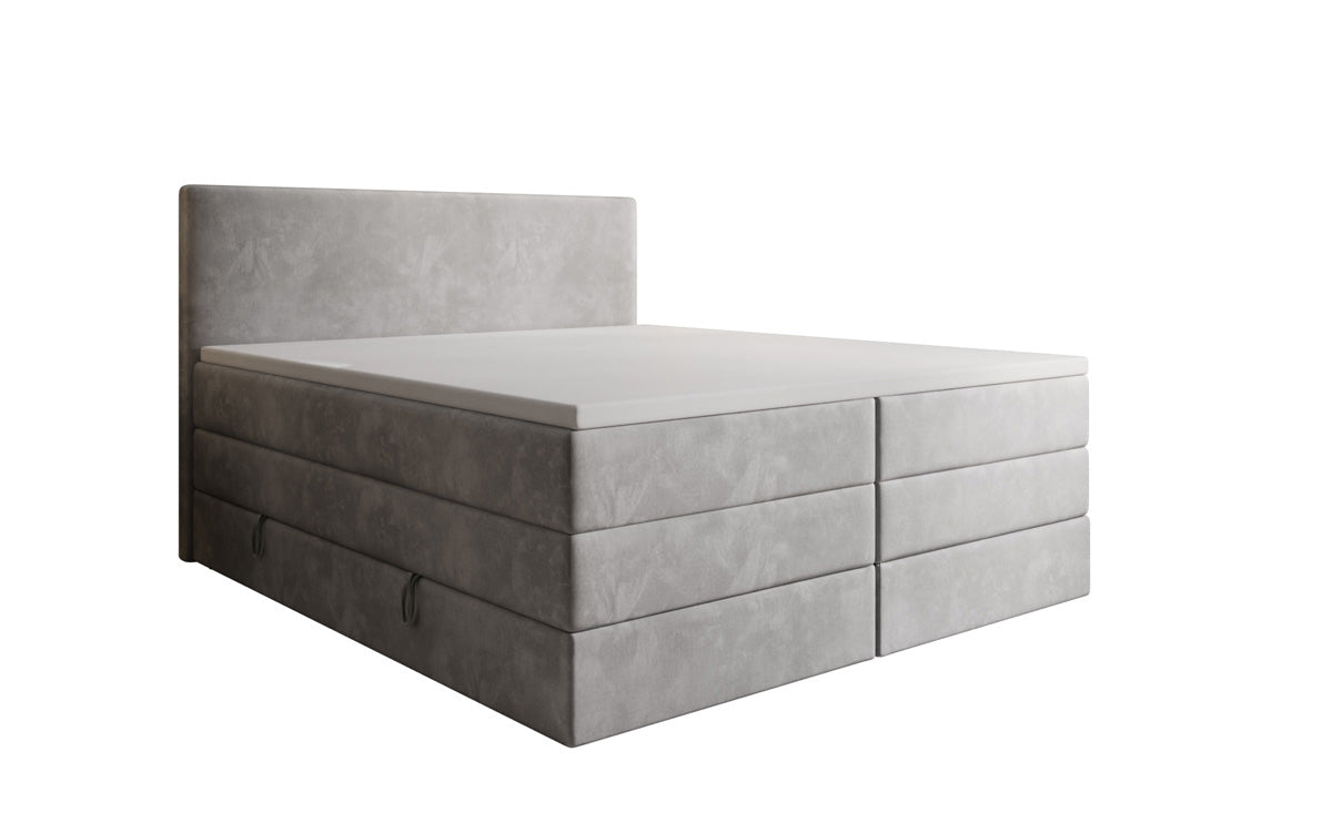 Boxspringbed Kubo King met opbergruimte in Fluweel
