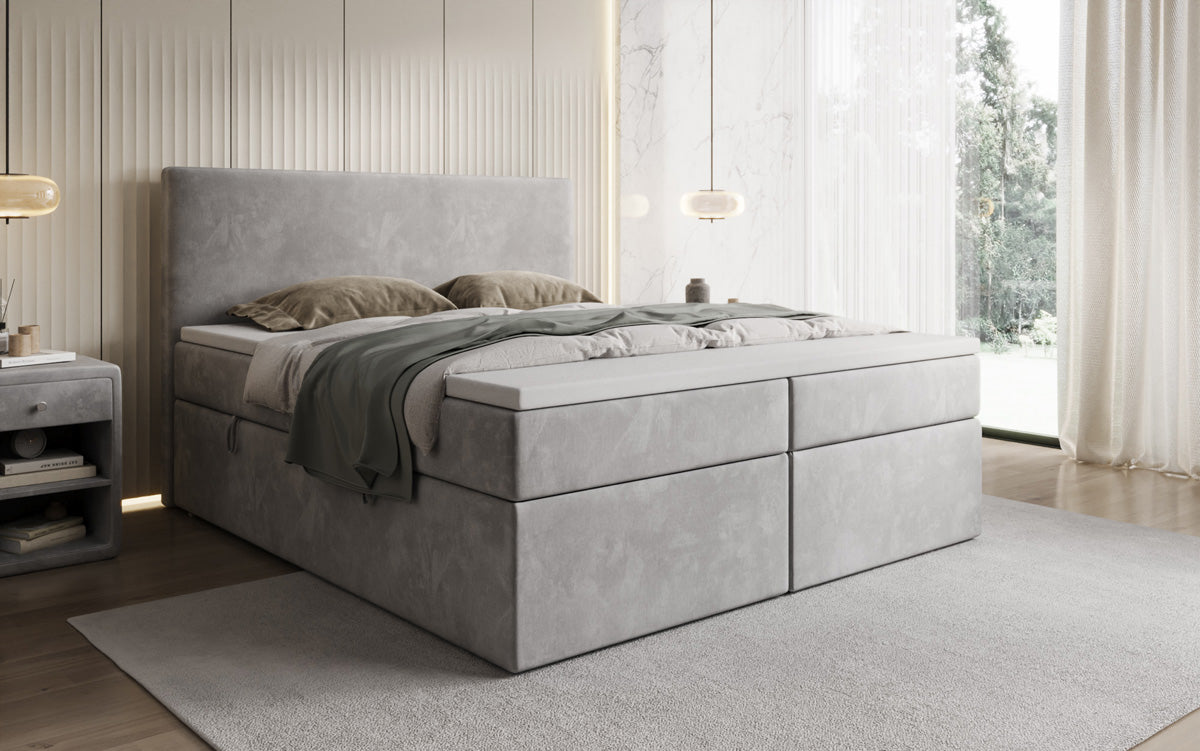 Boxspringbed Kubo met opbergruimte in Fluweel