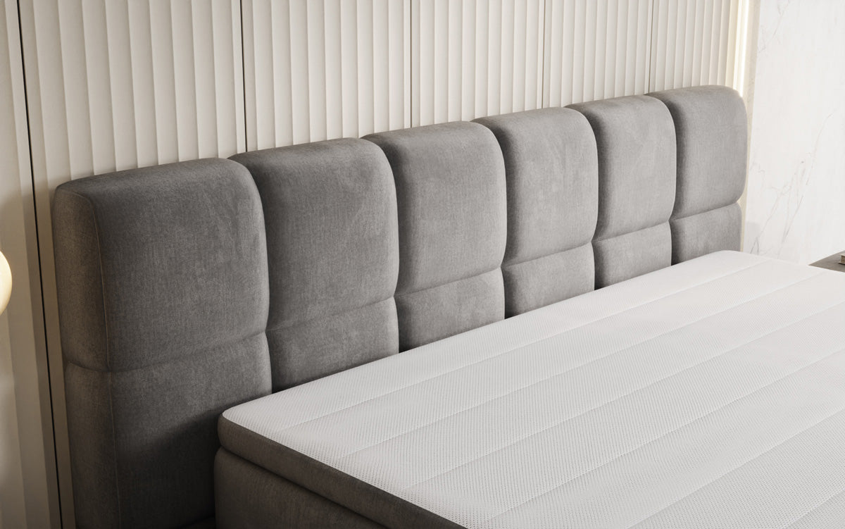 Boxspringbed Bombo met opbergruimte in Fluweel