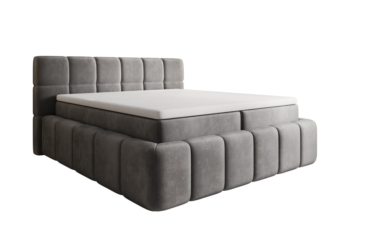 Boxspringbed Bombo met opbergruimte in Fluweel