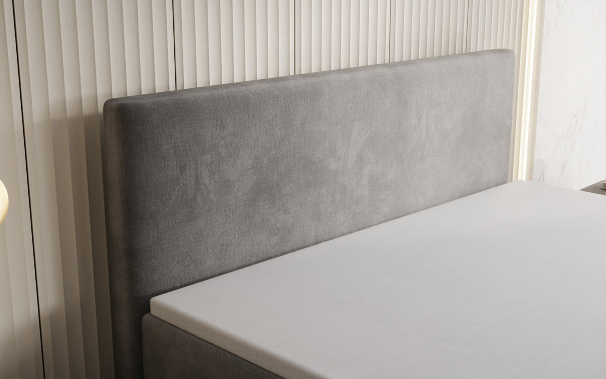 Boxspringbed Kubo King met opbergruimte in Fluweel