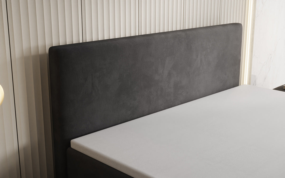 Boxspringbed Kubo King met opbergruimte in Fluweel