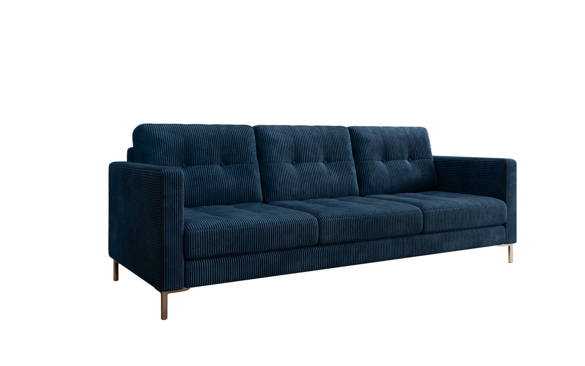 Designer 3-zits bank Harvey met slaap- en klapfunctie in Ribstof