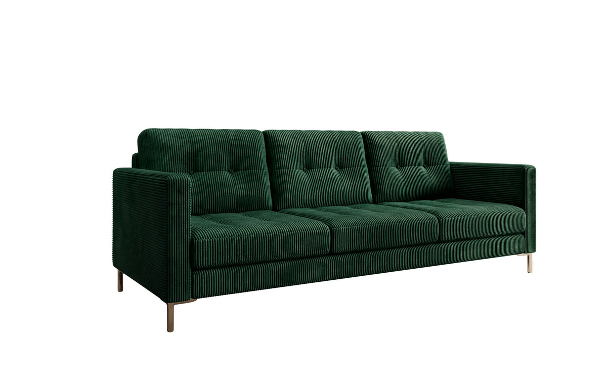 Designer 3-zits bank Harvey met slaap- en klapfunctie in Ribstof