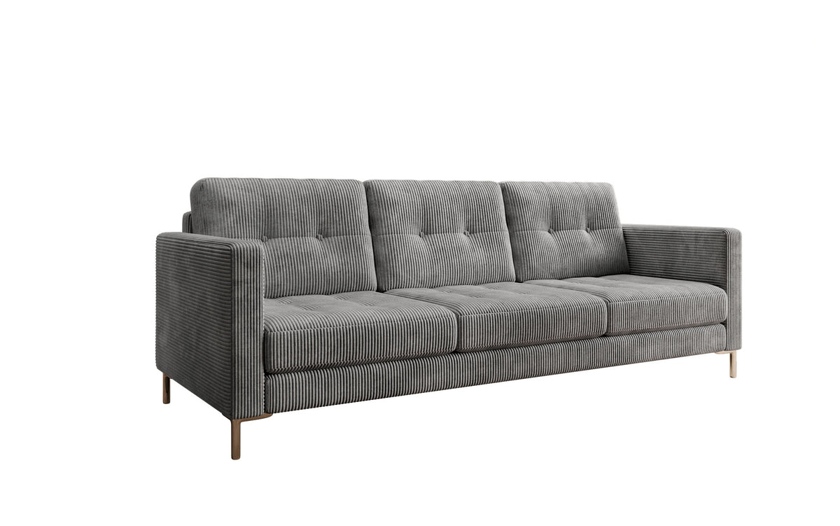 Designer 3-zits bank Harvey met slaap- en klapfunctie in Ribstof