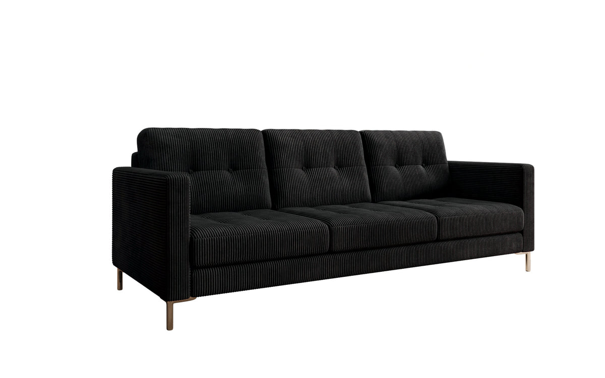 Designer 3-zits bank Harvey met slaap- en klapfunctie in Ribstof