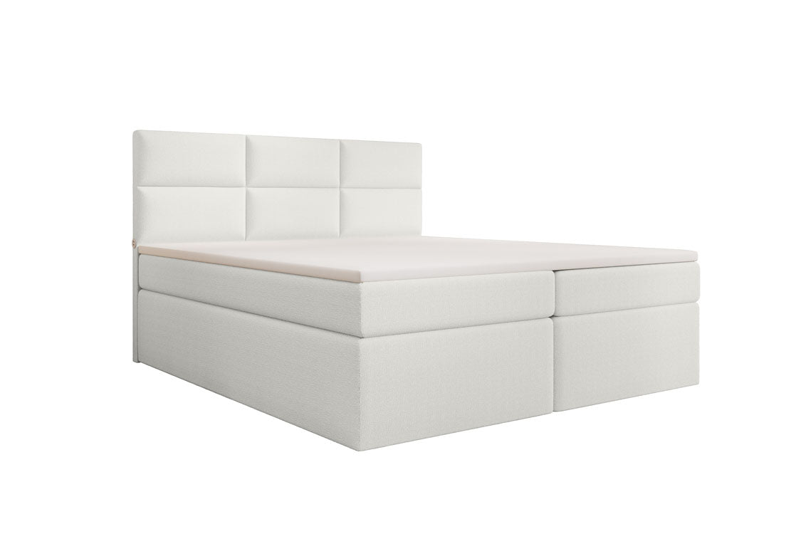 Boxspringbed Carito Bouclé met USB en opbergruimte