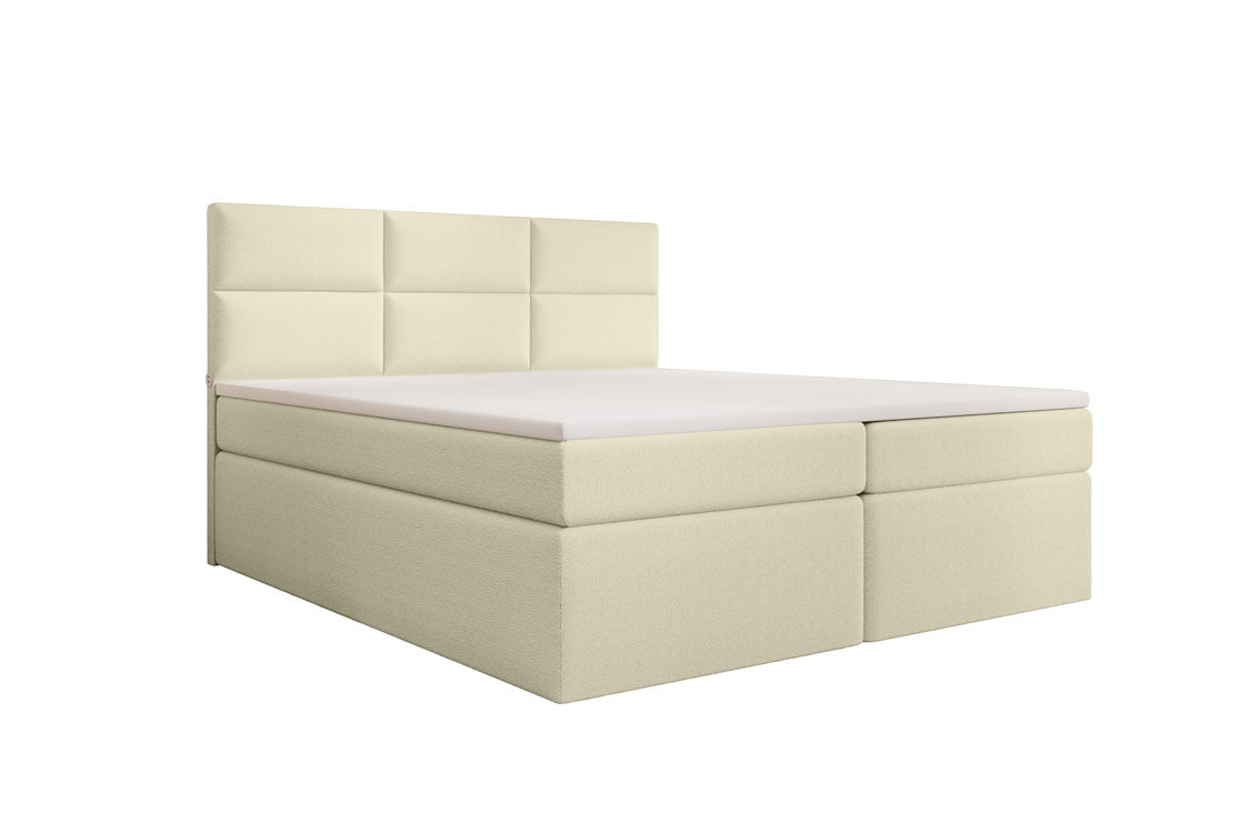 Boxspringbed Carito Bouclé met USB en opbergruimte