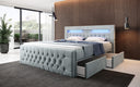 Boxspringbed Menzogna Samt mit LED und Stauraum (2 Schubladen)
