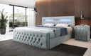 Boxspringbed Menzogna Samt mit LED und Stauraum (2 Schubladen)