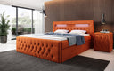 Boxspringbed Menzogna Samt mit LED und Stauraum (2 Schubladen)