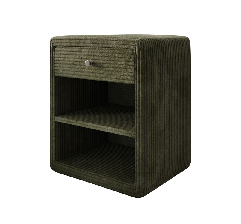 Designer Nachtkastje Amy in Ribstof