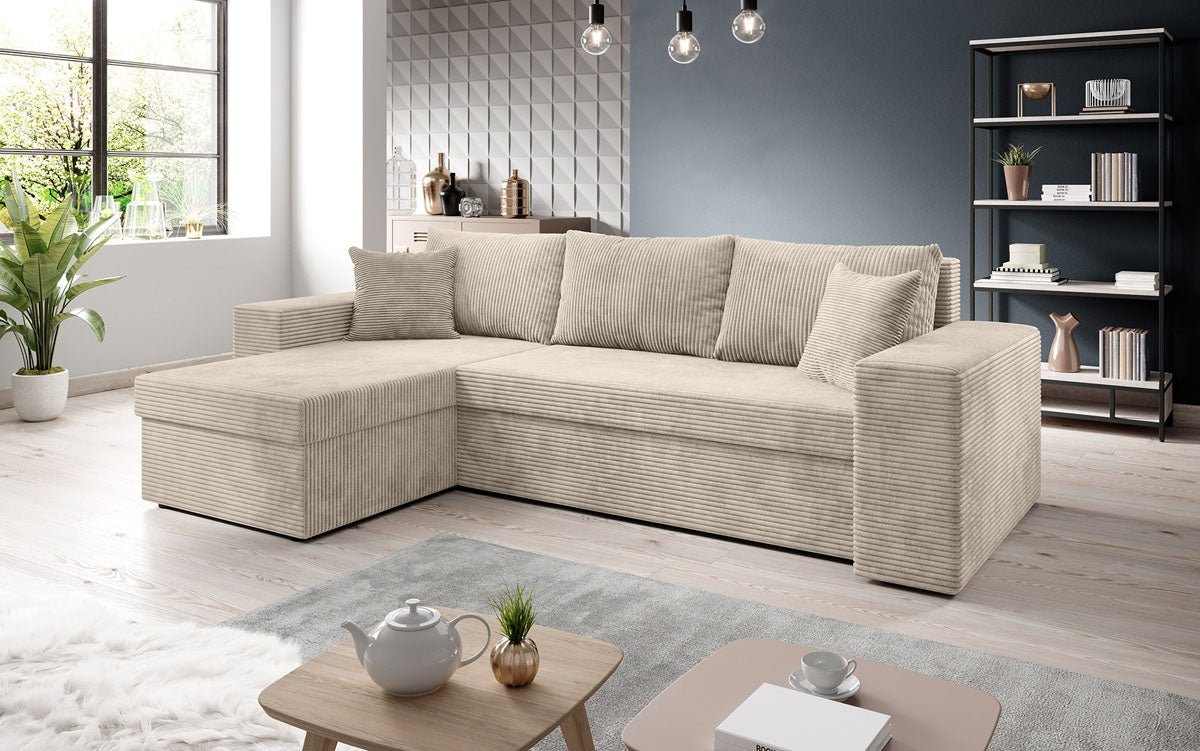 Designer Sofa Denver Cord met slaap- en klapfunctie