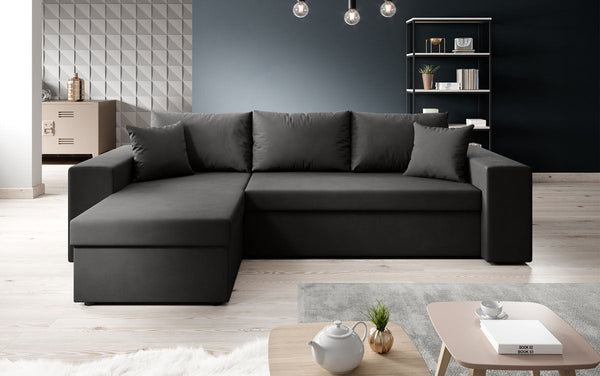 Designer-hoekbank Denver Stof met slaap- en klapfunctie