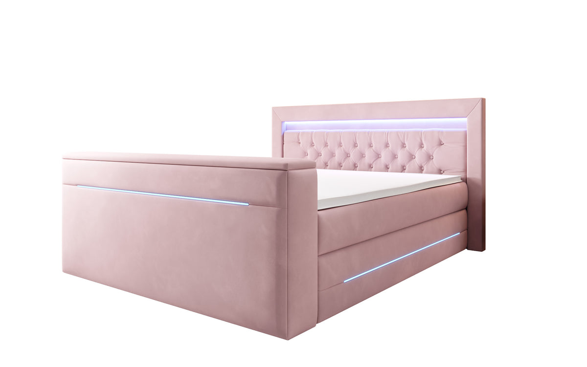 Boxspringbed Pluto met TV-lift, RGB en opbergruimte