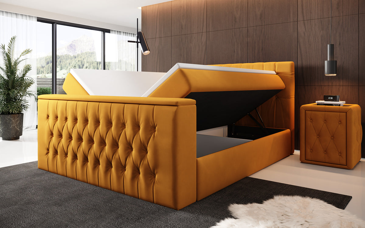 Boxspringbed Velano met TV-lift en opbergruimte