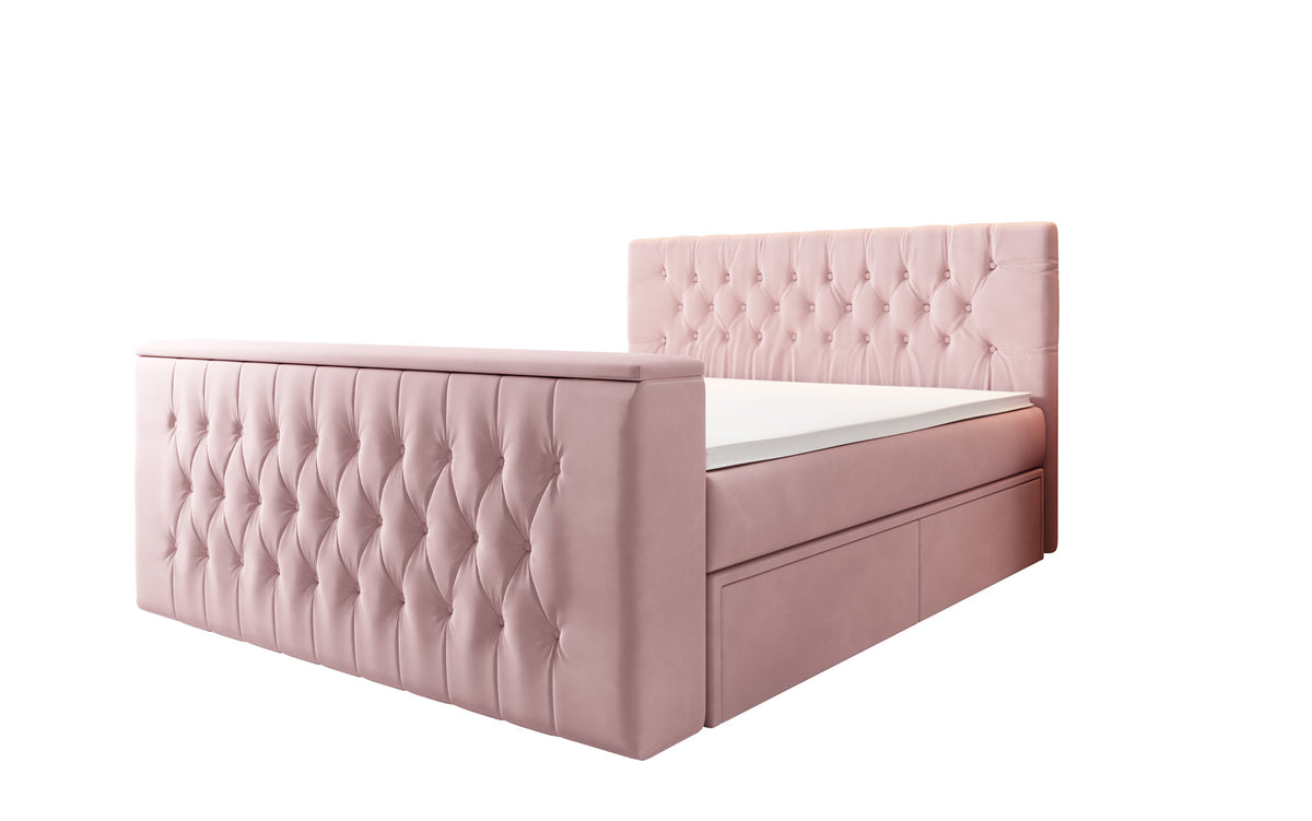Boxspringbed Vulnero met TV-lift en opbergruimte (2 laden)