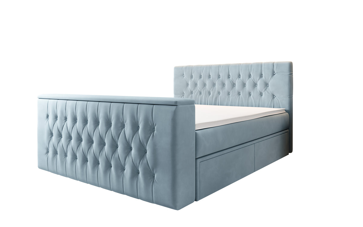 Boxspringbed Vulnero met TV-lift en opbergruimte (2 laden)