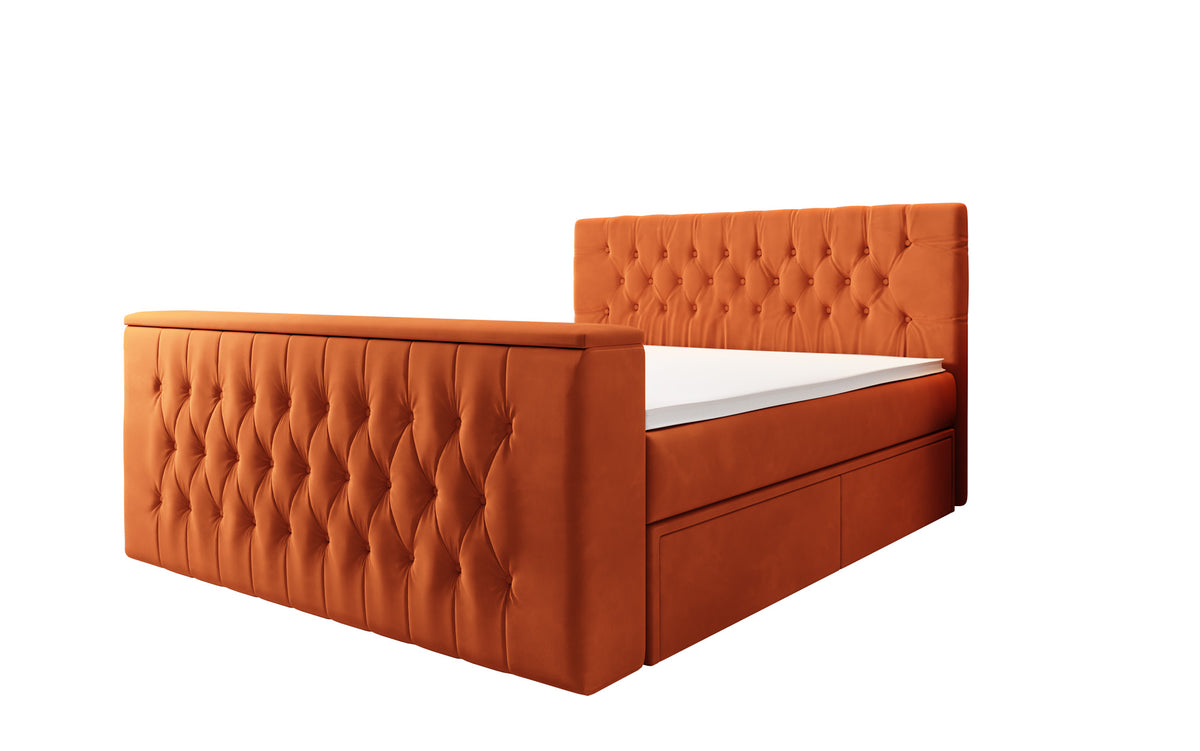 Boxspringbed Vulnero met TV-lift en opbergruimte (2 laden)