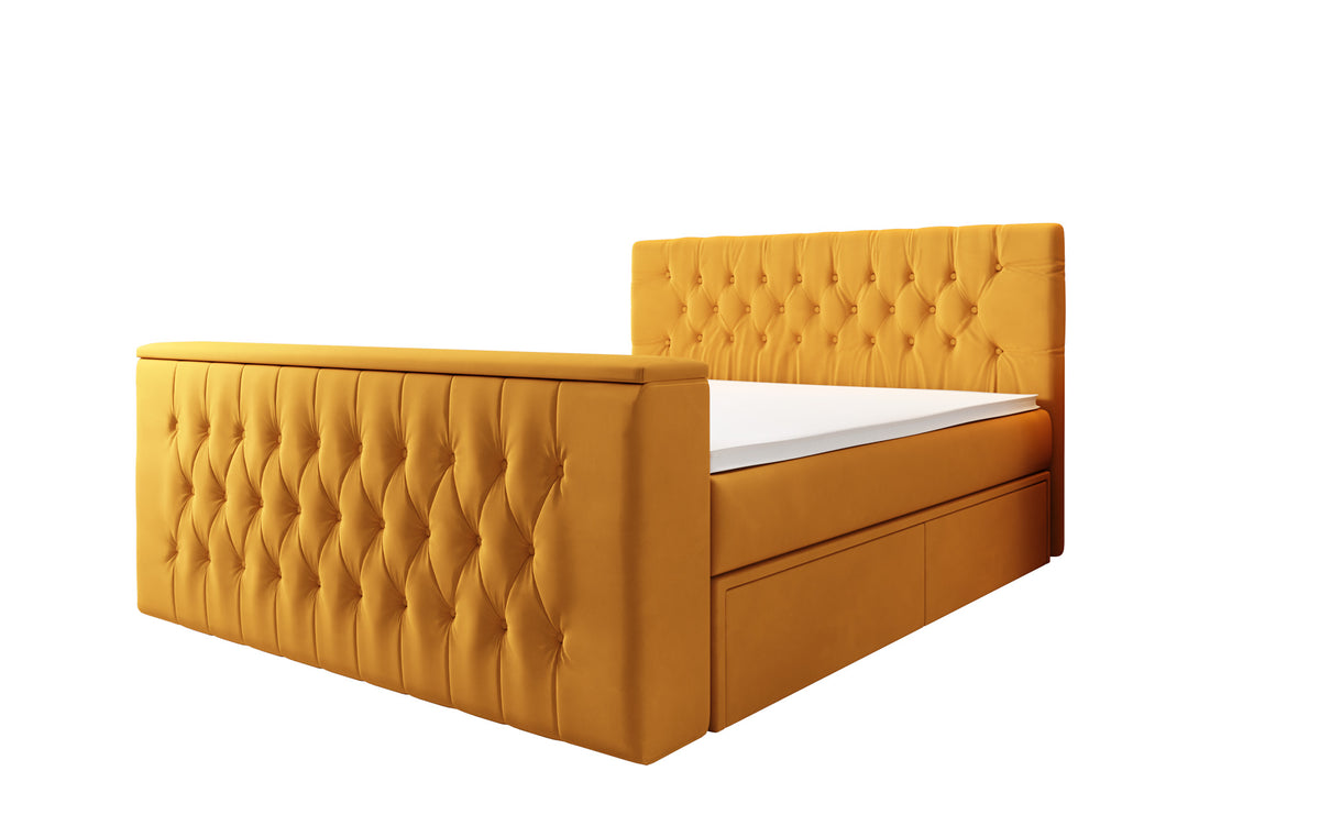 Boxspringbed Vulnero met TV-lift en opbergruimte (2 laden)