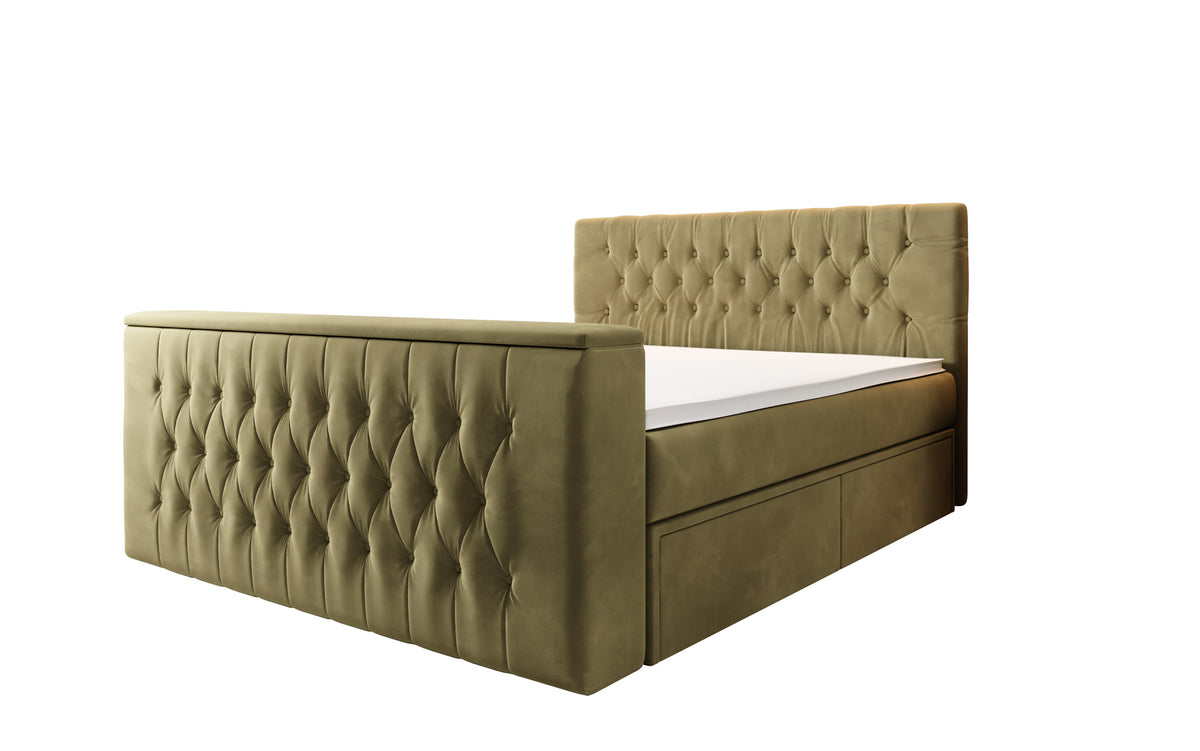 Boxspringbed Vulnero met TV-lift en opbergruimte (2 laden)