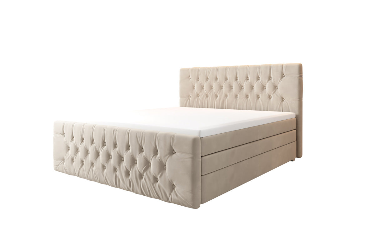 Boxspringbed Velutto met opbergruimte - Chesterfield-look