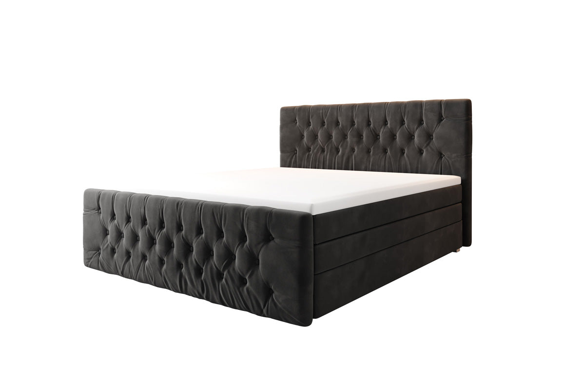 Boxspringbed Velutto met opbergruimte - Chesterfield-look