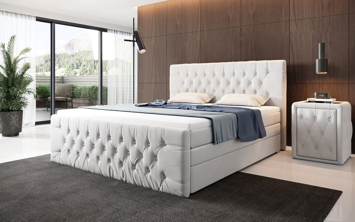 Boxspringbed Velutto met opbergruimte - Chesterfield-look