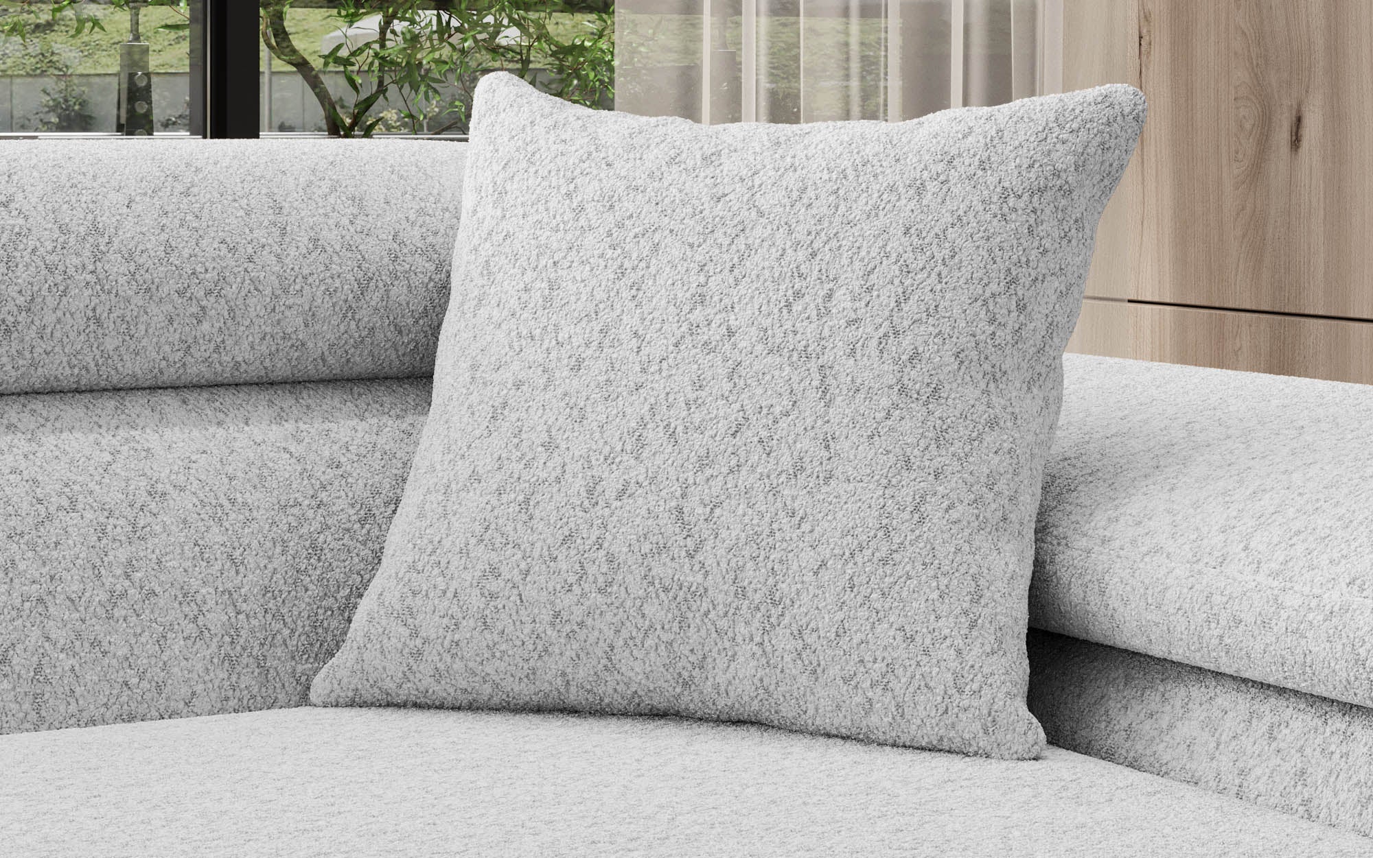 Vierkante sierkussens Gava 50x50 van Bouclé